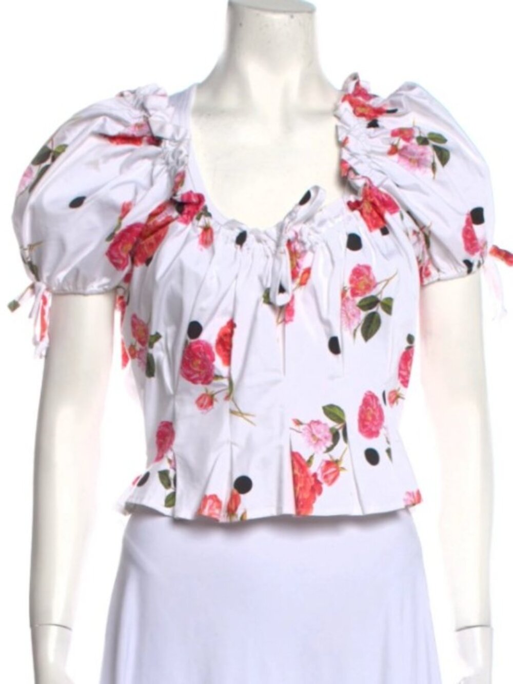 For Love & Lemons  Floral Print Scoop Neck Crop Top Size M
